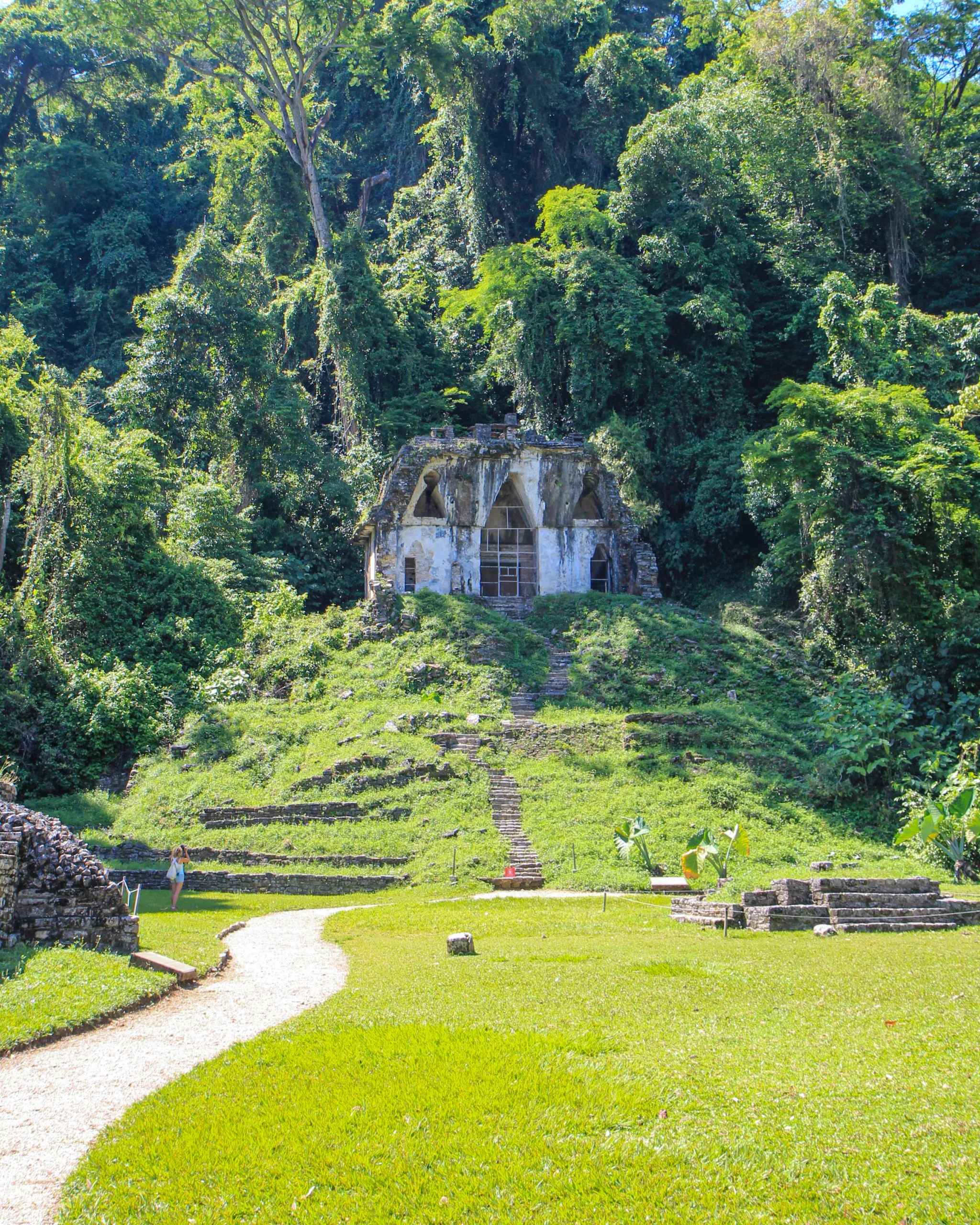 Świątynia w dżungli w ruinach Majów – Palenque, Meksyk