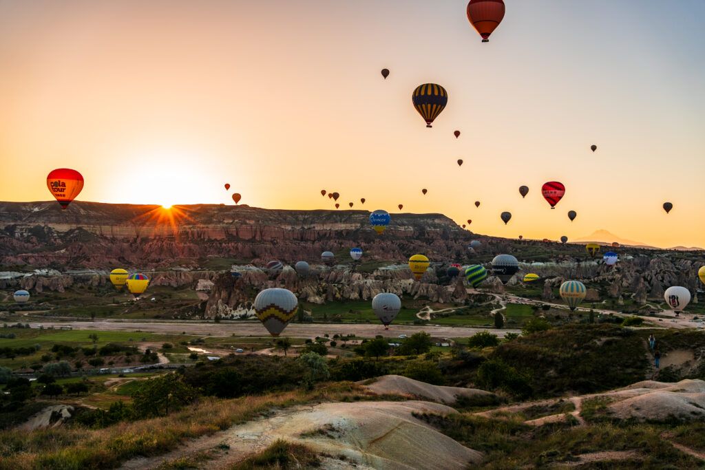 Kapadocja, turcja, balony, uchisar, gorome