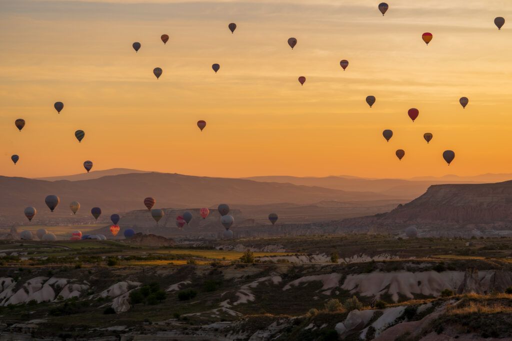 Kapadocja, turcja, balony, uchisar, gorome