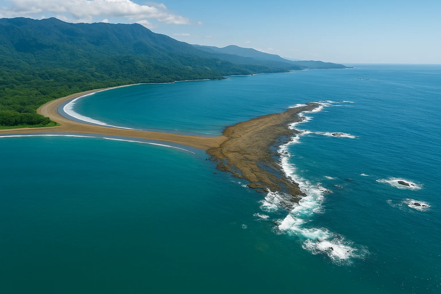 Marino Ballena to jeden z najciekawszych parków narodowych w Kostaryce za sprawą naturalnej formacji skalnej w kształcie ogona wieloryba