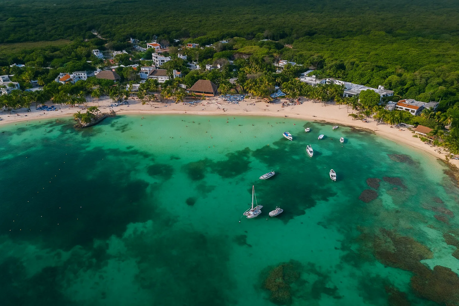 Akumal Jukatan. Plaża z lotu ptaka