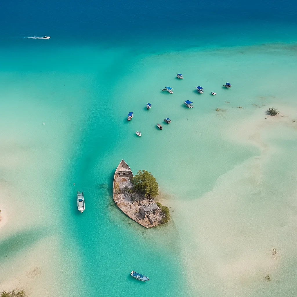 Laguna Bacalar z lotu ptaka