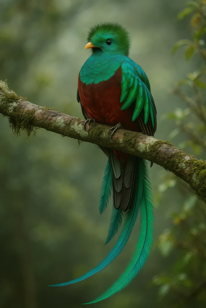 Kwezal hebrowany - Lasy mgliste Monteverde i Santa Elena