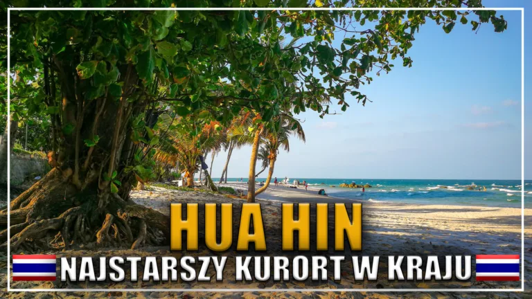 Piaszczysta plaża w Hua Hin w Tajlandii z palmami i turkusowym morzem